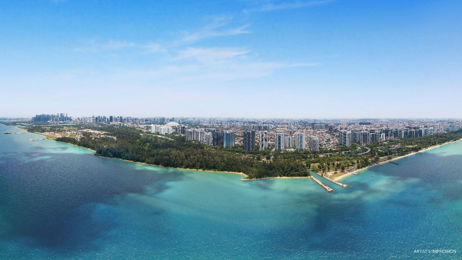 Aerial view along the east coast