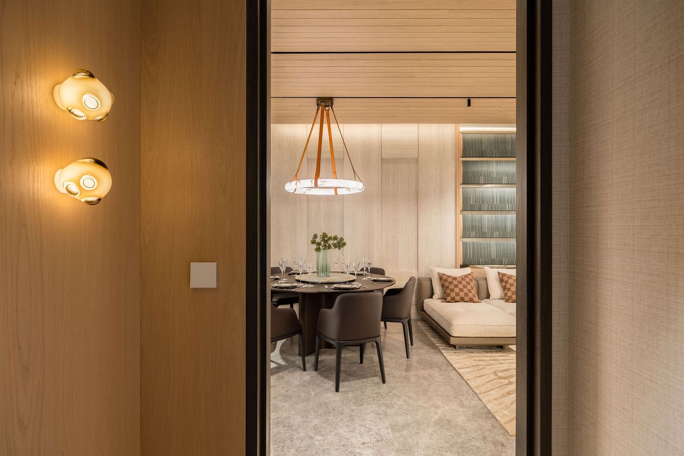 Dining area seen through a doorway